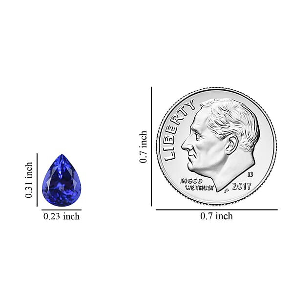 AAAA Tanzanite Pear Shaped Tanzanite Loose Gemstone Loose Stones (Pear 8x6 Mm) 1.00 Ctw