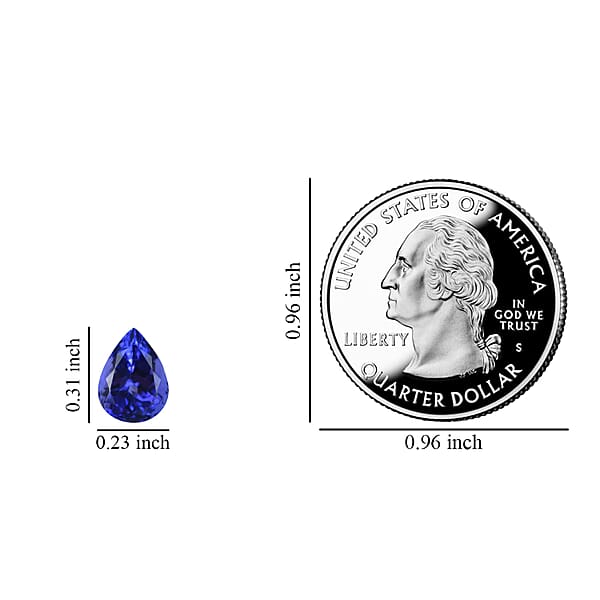 AAAA Tanzanite Pear Shaped Tanzanite Loose Gemstone Loose Stones (Pear 8x6 Mm) 1.00 Ctw