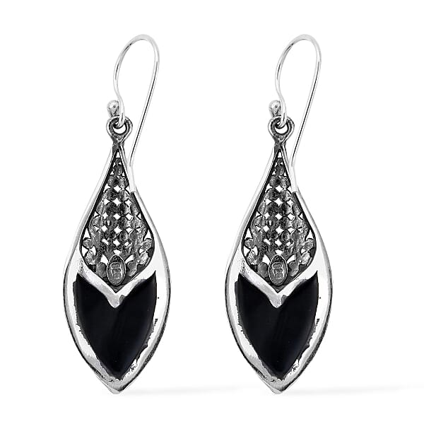 Abalone Shell Dangle Drop Earrings For Women In Sterling Silver