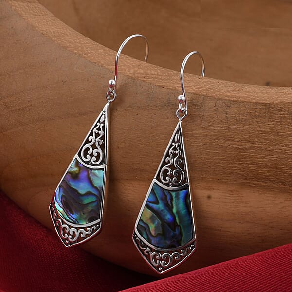 Abalone Shell Drop Earrings For Women In Sterling Silver Beach Fashion Jewelry