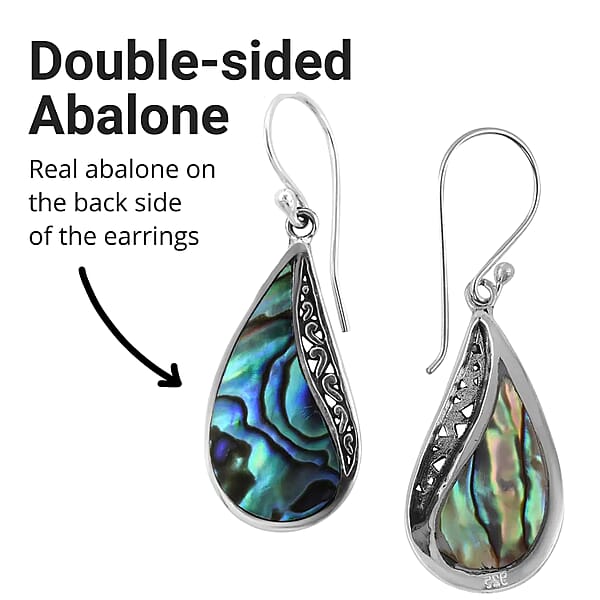 Abalone Shell Drop Earrings For Women In Sterling Silver Beach Fashion Jewelry