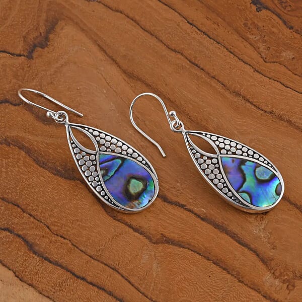 Abalone Shell Drop Earrings In Sterling Silver Beach Fashion Jewelry For Women