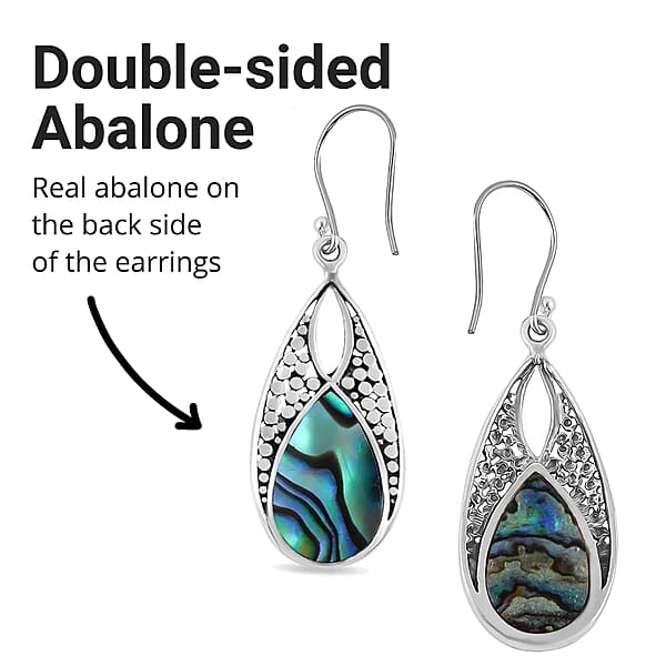 Abalone Shell Drop Earrings In Sterling Silver Beach Fashion Jewelry For Women