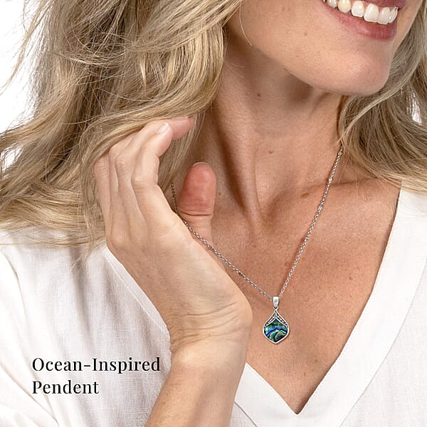 Abalone Shell Pendant Without Chain In Sterling Silver Fashion Silver Jewelry