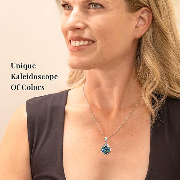Abalone Shell Pendant Without Chain In Sterling Silver Fashion Silver Jewelry