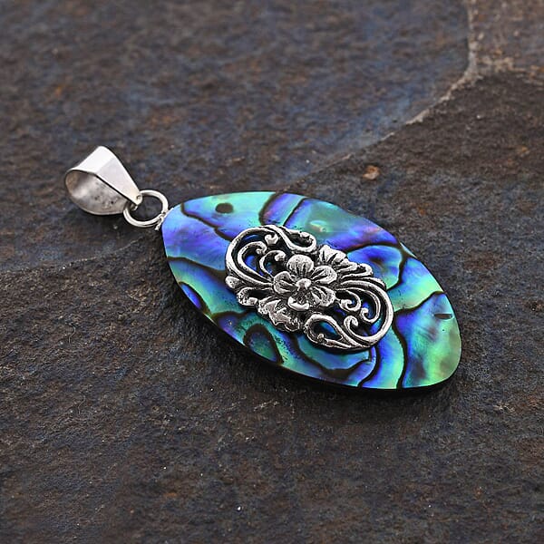 Abalone Shell Pendant Without Chain In Sterling Silver