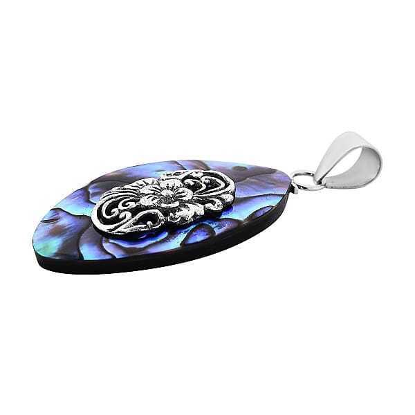 Abalone Shell Pendant Without Chain In Sterling Silver