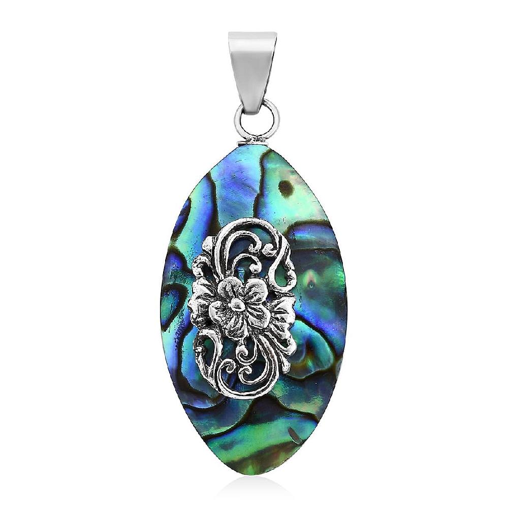 Abalone Shell Pendant without Chain in Sterling Silver