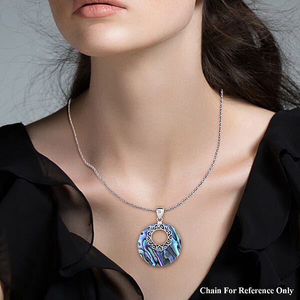 Abalone Shell Pendant Without Chain In Sterling Silver