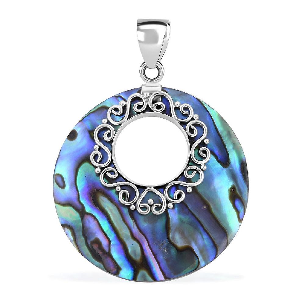 Abalone Shell Pendant without Chain in Sterling Silver
