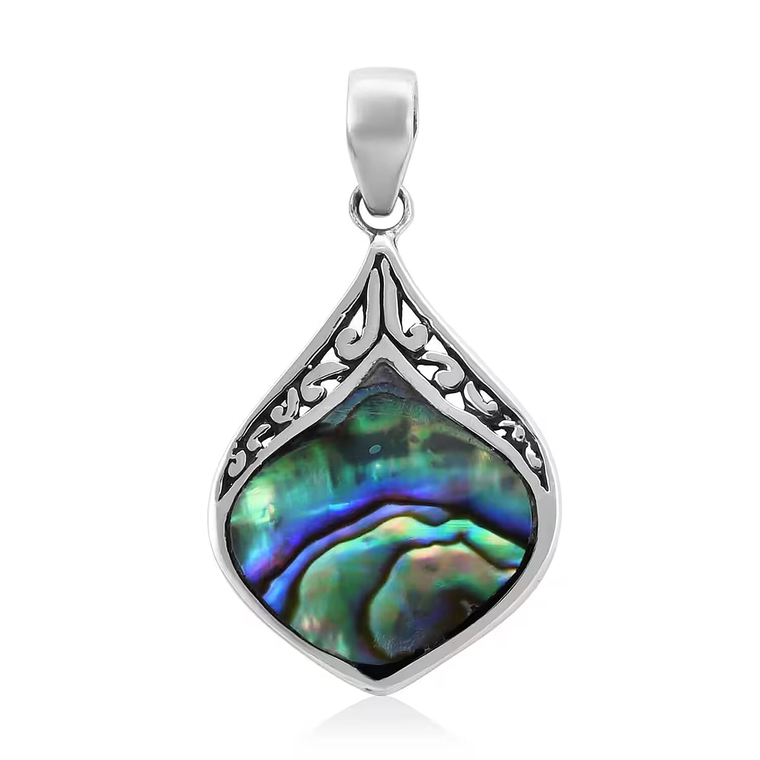 Abalone Shell Pendant Without Chain In Sterling Silver Fashion Silver Jewelry