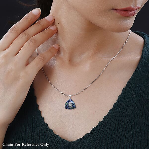 Abalone Shell Trillion Pendant Without Chain In Sterling Silver