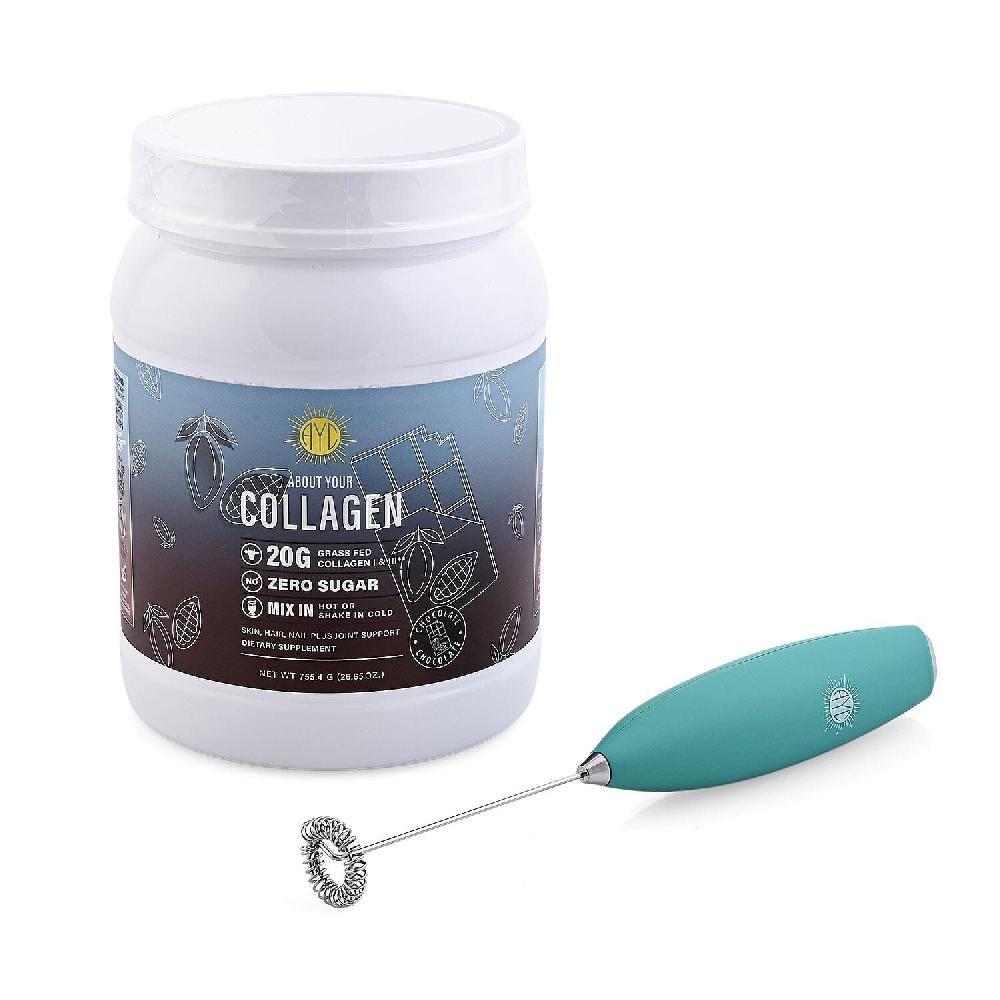 About Your Collagen Grass Fed Collagen I & II Dietary Supplement with Electric Frother (26.65oz) -Chocolate