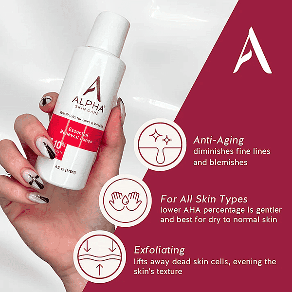 ALPHA Skincare Essential Renewal Lotion With 10% Glycolic AHA (4oz)