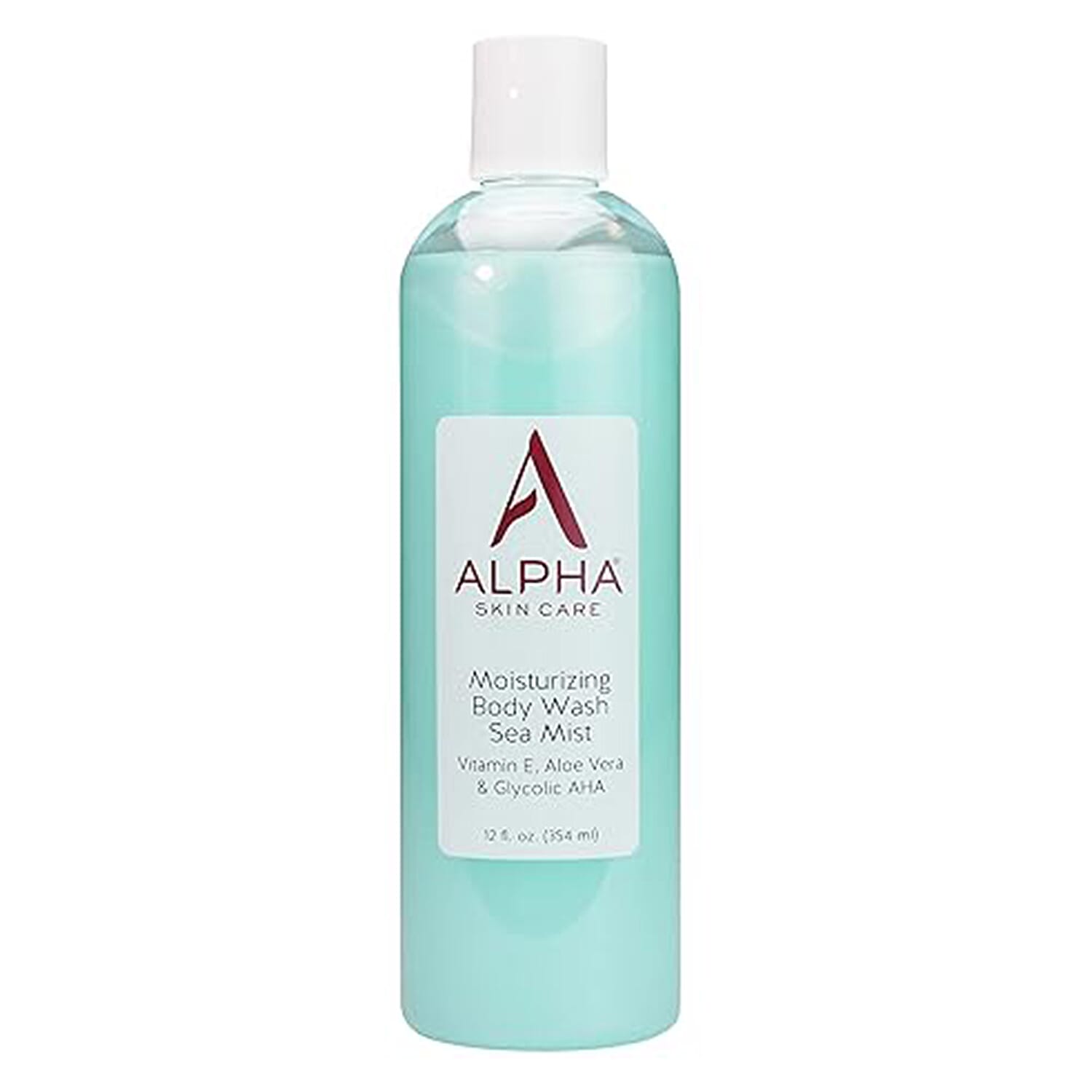 ALPHA Skincare Moisturizing Body Wash Sea Mist with Vitamin E Aloe Vera & Glycolic AHA (12oz)