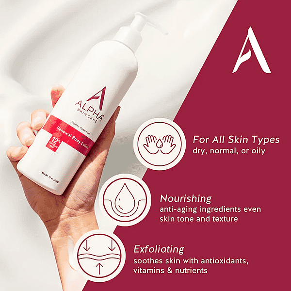 ALPHA Skincare Renewal Body Lotion With 12% Glycolic AHA (12oz)
