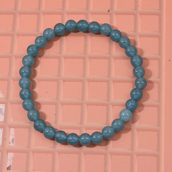 Amazonite Quartz Beaded Stretch Bracelet 50.00 Ctw
