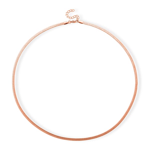 Ankur's Treasure Chest Herringbone Chain Necklace In ION Plated RG Stainless Steel (24 Inches)