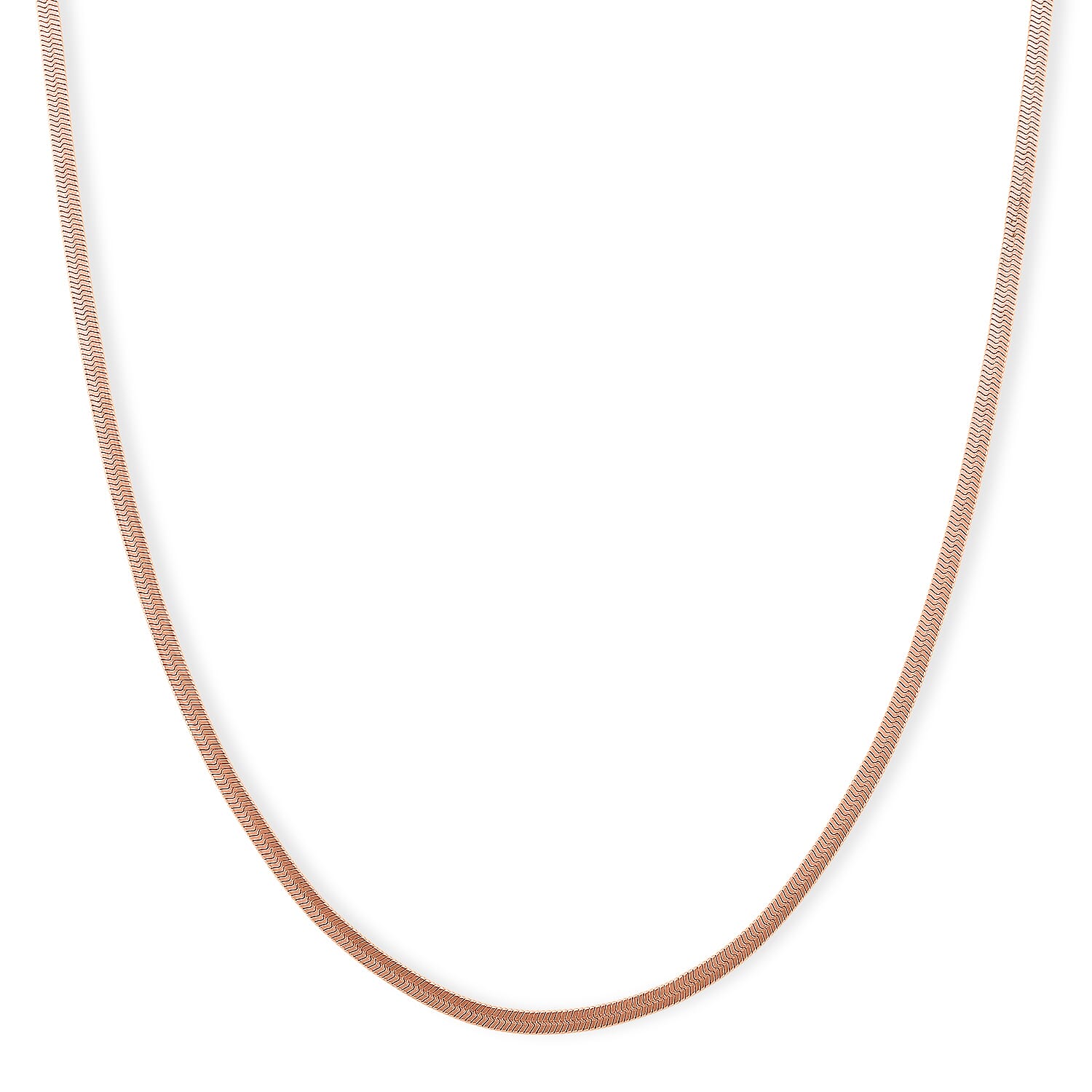 Ankur's Treasure Chest Herringbone Chain Necklace in ION Plated RG Stainless Steel (24 Inches)