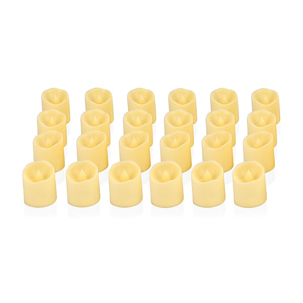 Ankur Treasure Chest Livmore Set Of 24 Pcs Ivory Candle With Warm Lights