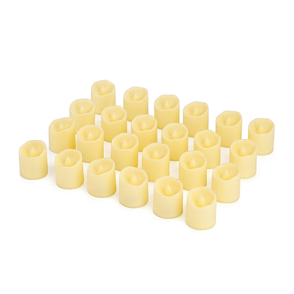 Ankur Treasure Chest Livmore Set Of 24 Pcs Ivory Candle With Warm Lights