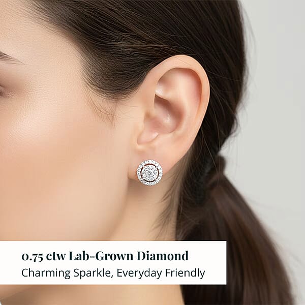 Ankur Treasure Chest Luxuriant Lab Grown Diamond 0.75 Ctw Earrings In 10K White Gold