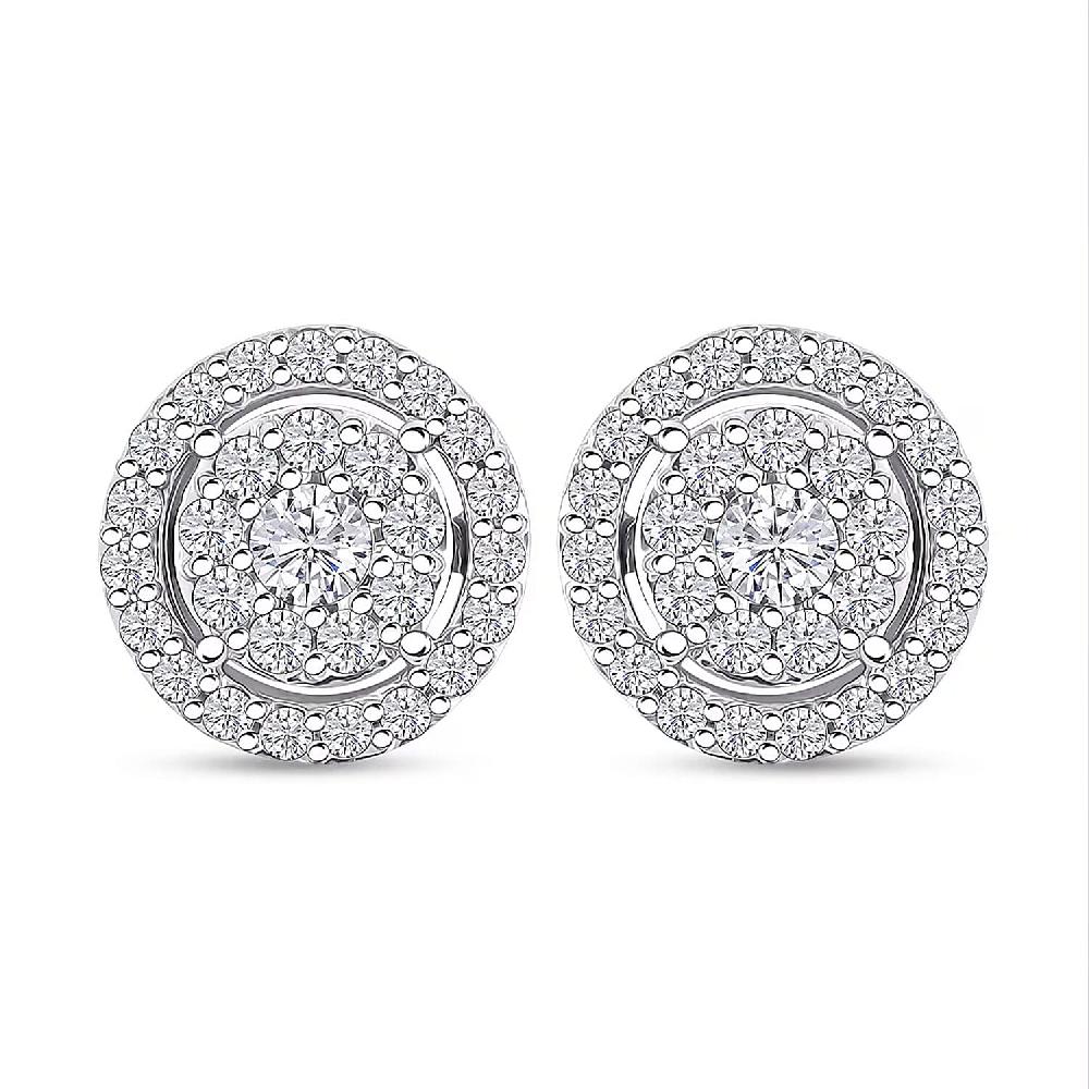 Ankur Treasure Chest Luxuriant Lab Grown Diamond 0.75 ctw Earrings in 10K White Gold