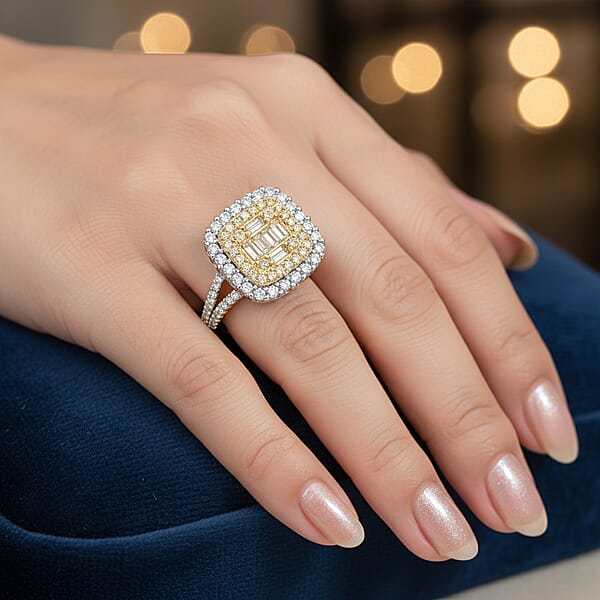 Ankur Treasure Chest Natural Yellow Diamond White Diamond Ring In 14K Yellow Gold 1.00 Ctw