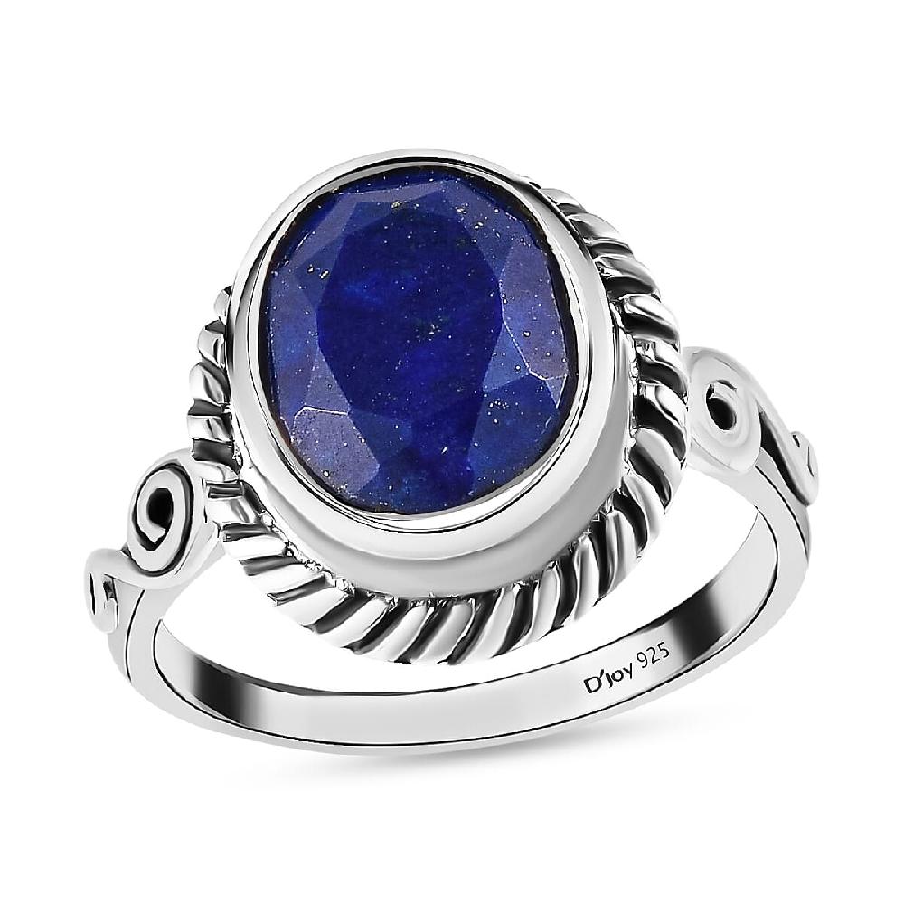 Artisan Crafted Lapis Lazuli 2.75 ctw Solitaire Ring Lapis Lazuli Ring Sterling Silver Ring Promise Ring