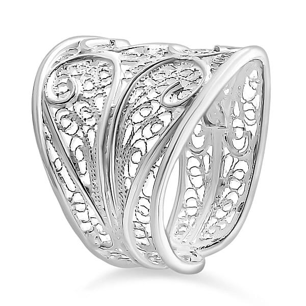 Artistry Tarakashi Collection Filigree Ring In Sterling Silver 5.50 Grams