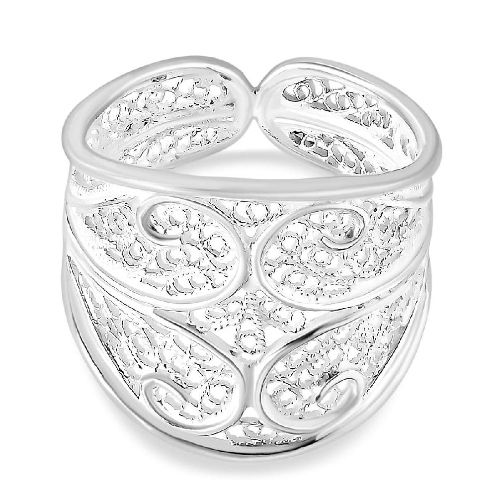 Artistry Tarakashi Collection Filigree Ring in Sterling Silver 5.50 Grams