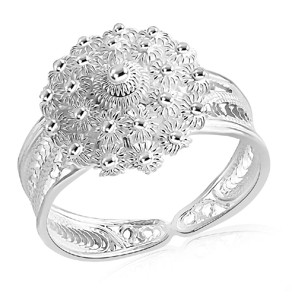Artistry Tarakashi Collection Floral Ring in Sterling Silver 4.10 Grams