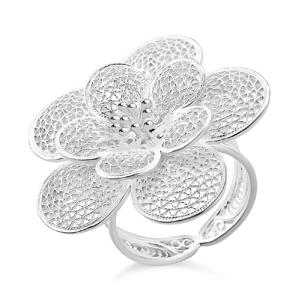 Artistry Tarakashi Collection Floral Ring in Sterling Silver 6.75 Grams
