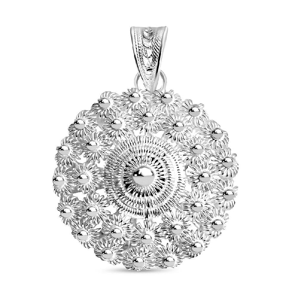 Artistry Tarakashi Collection Sterling Silver Floral Pendant (4.05 Grams)
