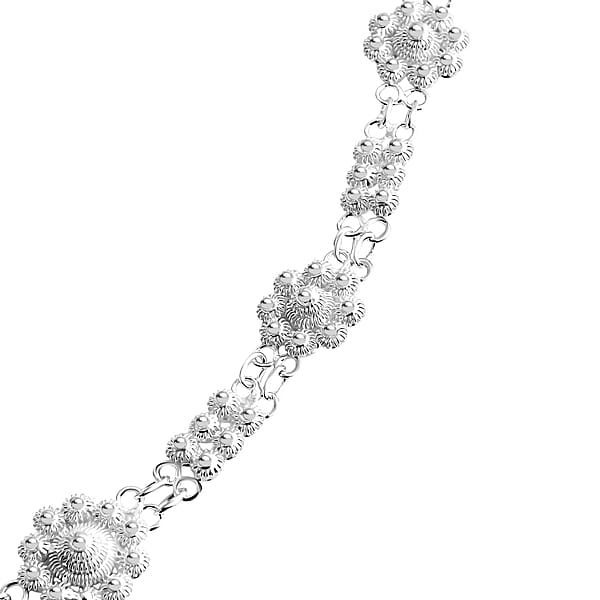 Artistry Tarakashi Collection Sterling Silver Floral Necklace (18 Inches) 20 Grams