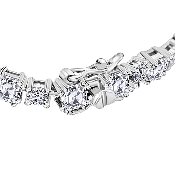 Asscher Cut Moissanite Deco In Sterling Silver 11.90 Ctw (8.00 Inches)