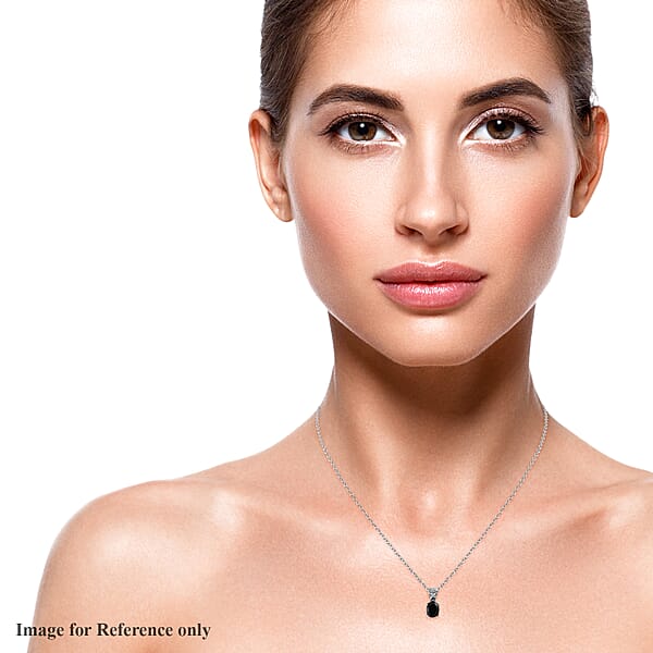 Australian Black Tourmaline 2.75 Ctw Pendant Necklace In Stainless Steel 20 Inches