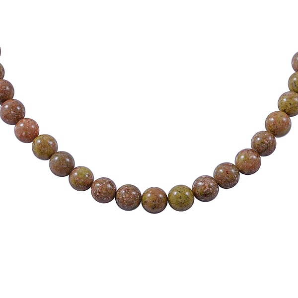 Autumn Jasper 10mm 3.00 Ctw Beaded Jasper Necklace 18 Inches In Sterling Silver