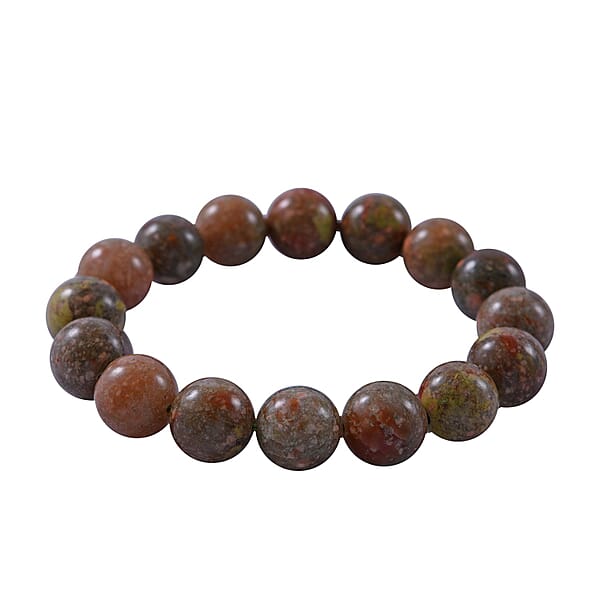 Autumn Jasper 8mm 200.00 Ctw Beaded Stretch Bracelet