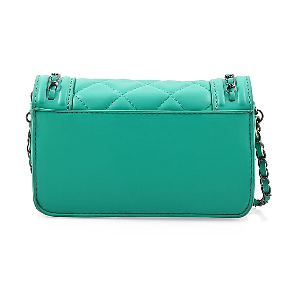 Badgley Mischka Mint Quilted Vegan Leather Crossbody Bag