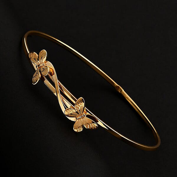 Bali Legacy Butterfly Bangle Bracelet In 10K Yellow Gold 4.10 Grams