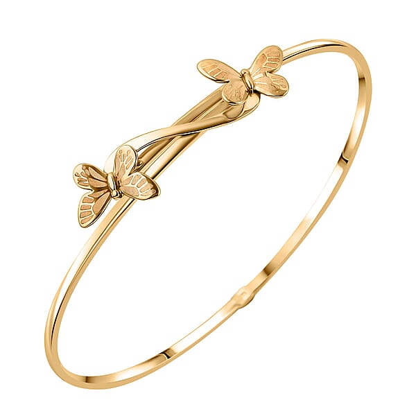 Bali Legacy Butterfly Bangle Bracelet In 10K Yellow Gold 4.10 Grams