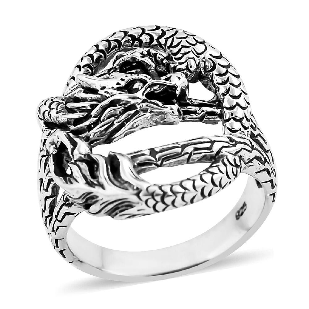 Bali Legacy Dragon Ring In Sterling Silver 6.75 Grams