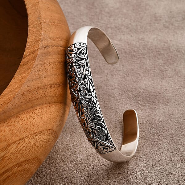 Bali Legacy Dragonfly Cuff Bracelet In Sterling Silver (7.25 In) 30.85 Grams