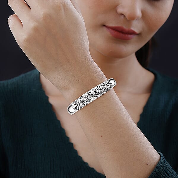 Bali Legacy Dragonfly Cuff Bracelet In Sterling Silver (7.25 In) 30.85 Grams