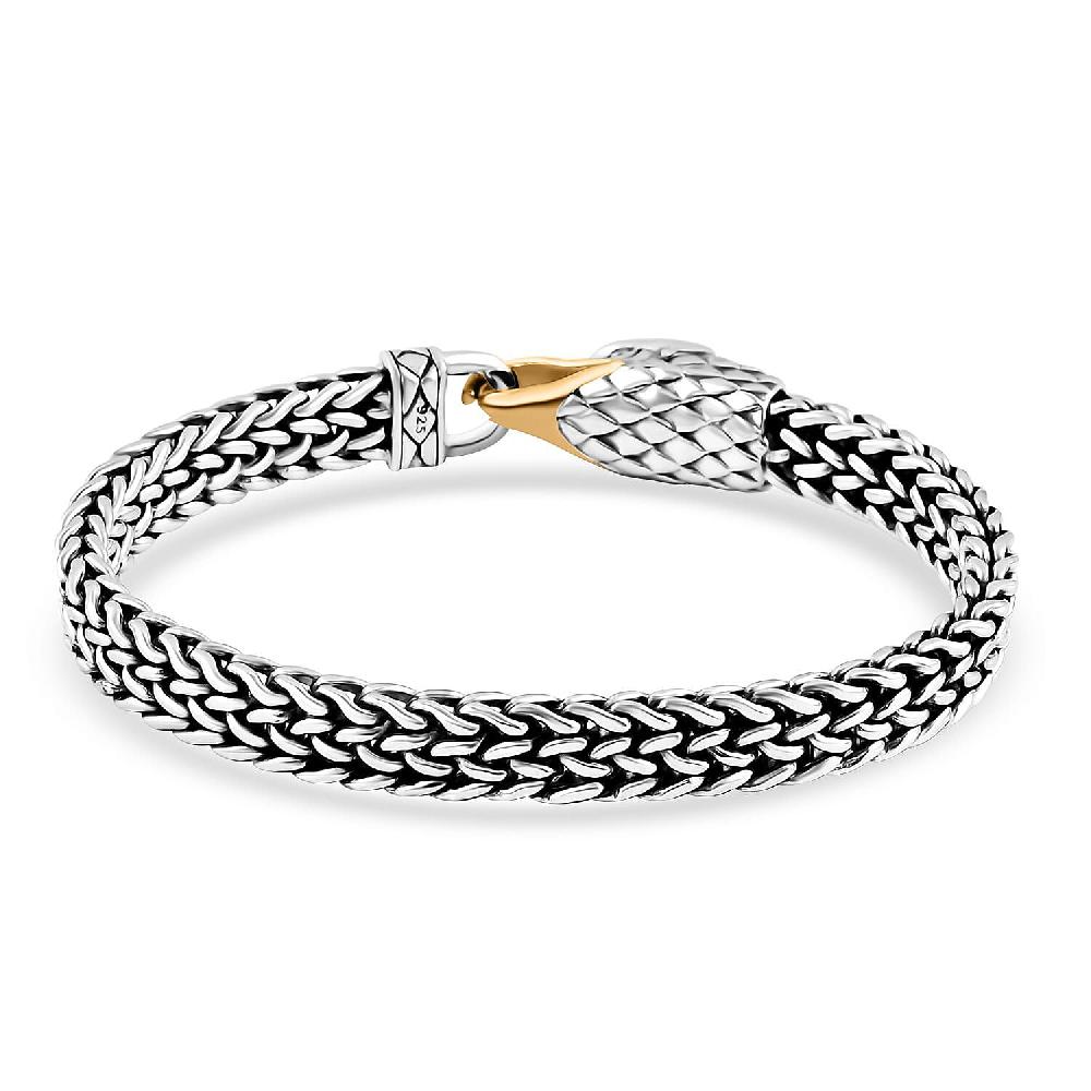 Bali Legacy Eagle Bracelet in 22K Vermeil YG Over and Sterling Silver (7.25 In) 39.50 Grams