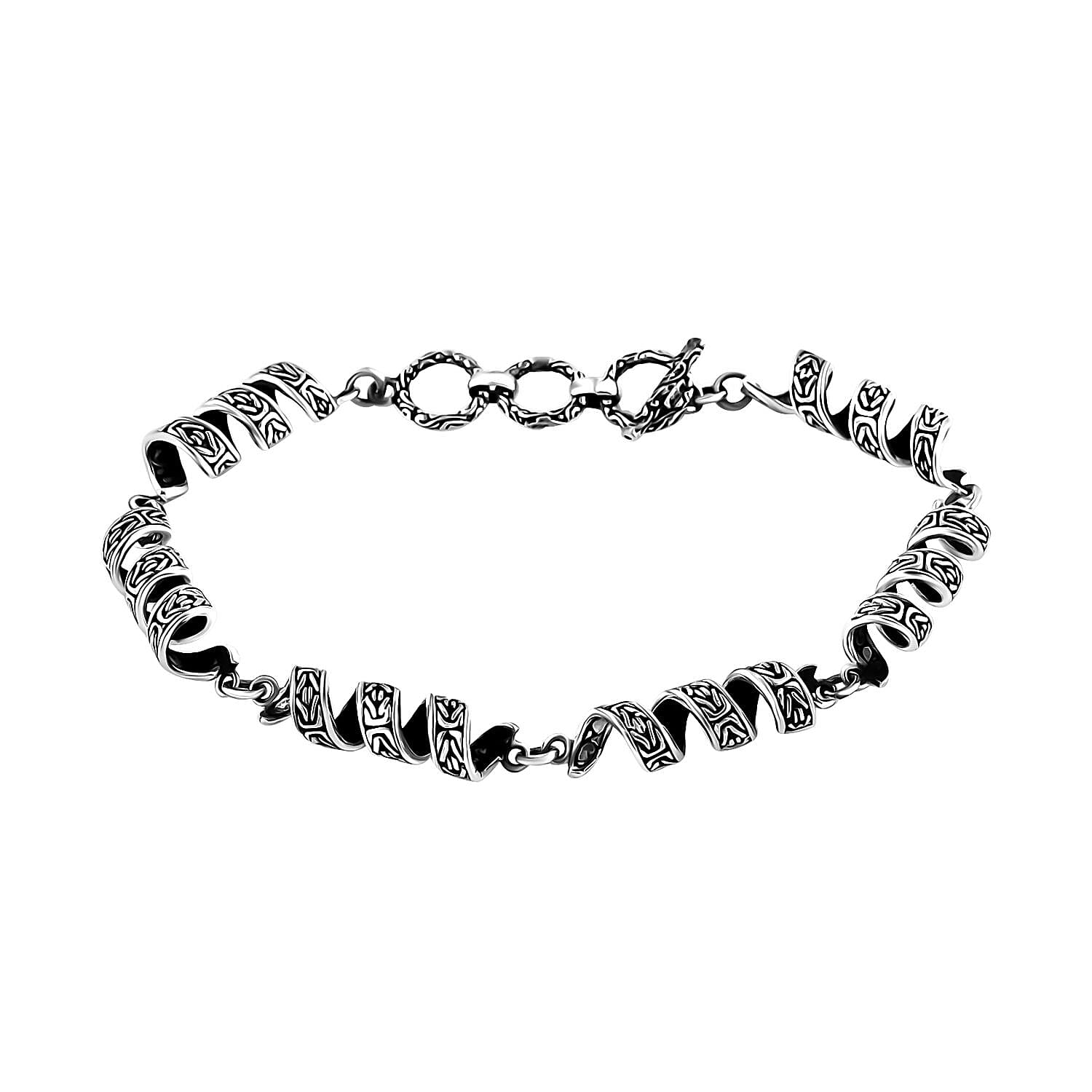 Bali Legacy Milky Way Borobudur Chain Bracelet in Sterling Silver (6.50-8.0In) 15.30 Grams