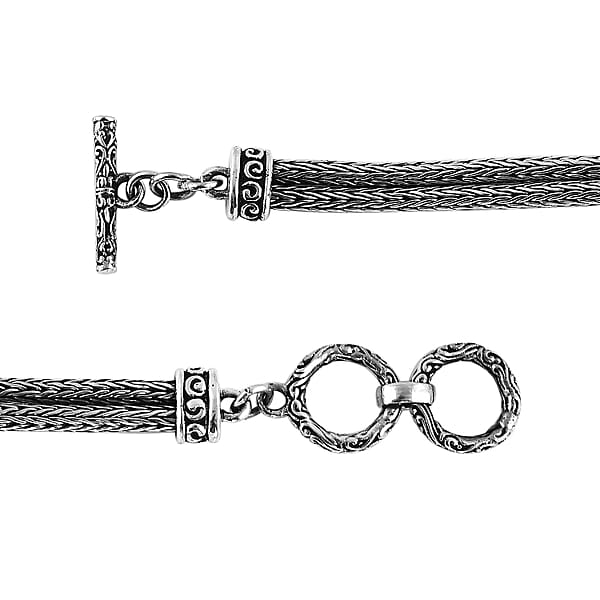 Bali Legacy Montezuma Prasiolite Dragon Bracelet In Sterling Silver (7.50 In) 50.00 Ctw