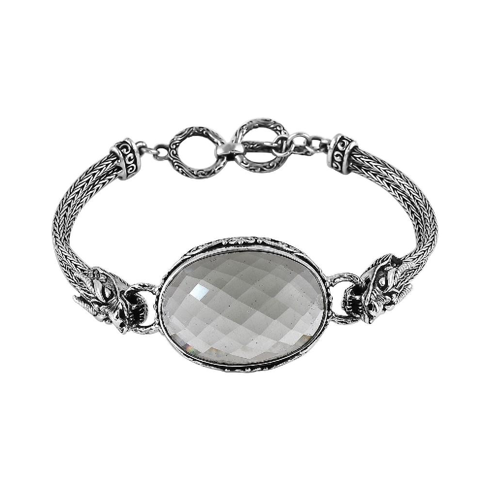 Bali Legacy Montezuma Prasiolite Dragon Bracelet in Sterling Silver (7.50 In) 50.00 ctw