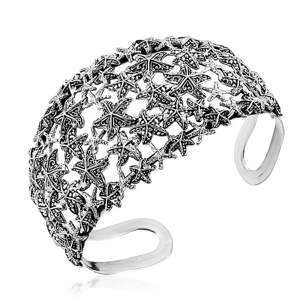 Bali Legacy Starfish Cuff Bracelet In Sterling Silver (7.25 In) 35.20 Grams